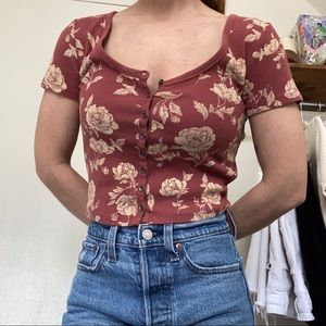 Forever 21 Floral Button Up